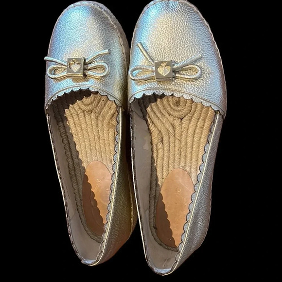 Kate Spade Metallic Gold Loranne Slip on Espadrilles Sz  7 - Picture 1 of 15